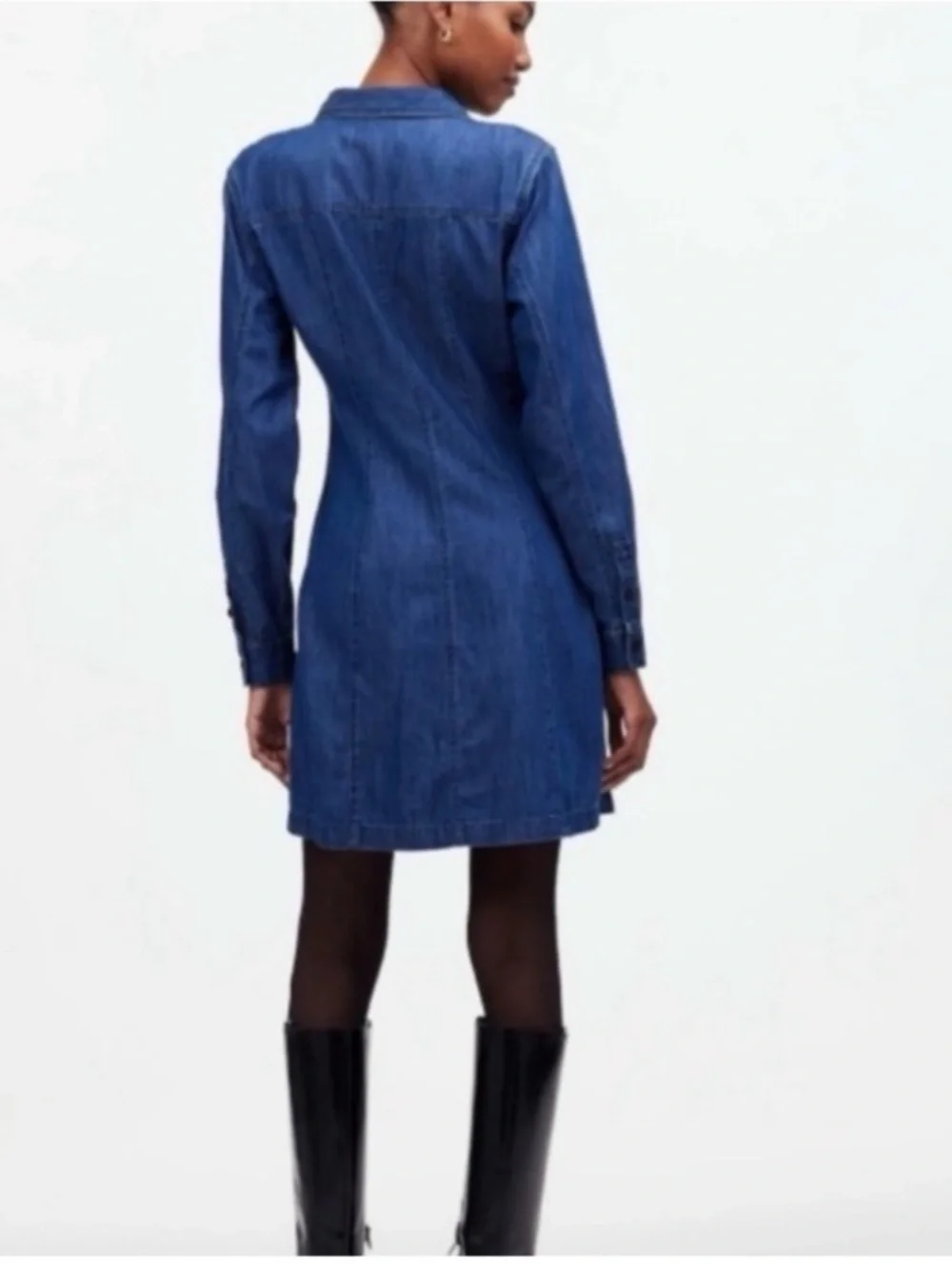 Madewell Button-Front Denim Shirt Dress size Small - Picture 2 of 6